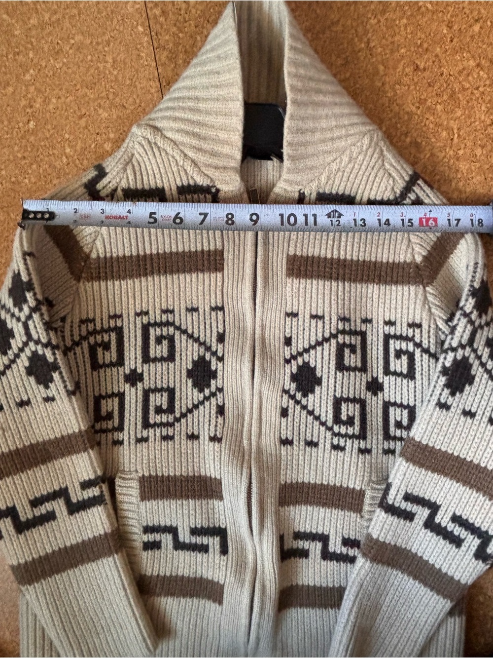 Pendleton Westerly cowl yneck Zip-Up Knit wool Sweater. Big Lebowski sweater. - Picture 10 of 14